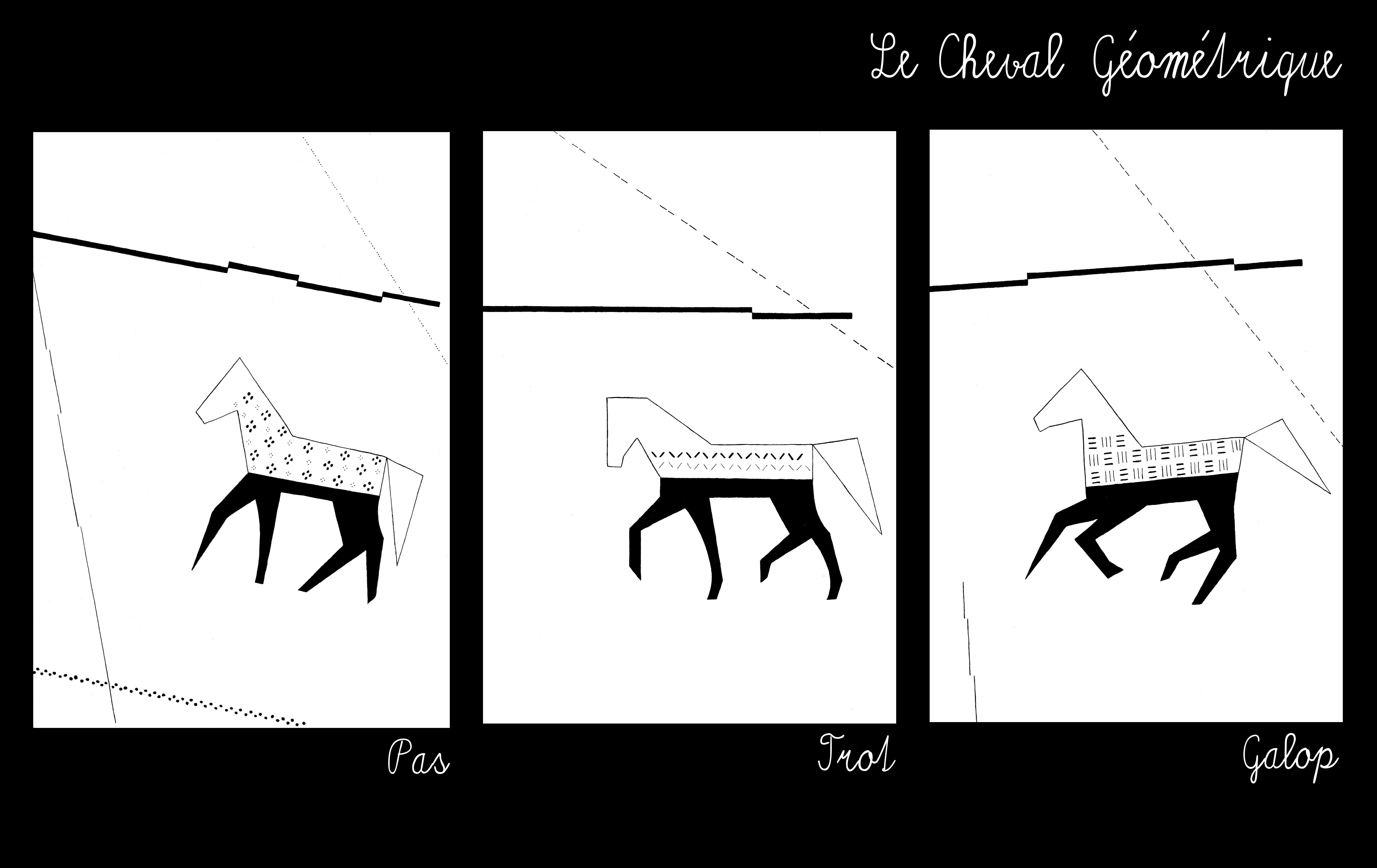 Geometričtí koníci inspirováni chody koně (2013)
